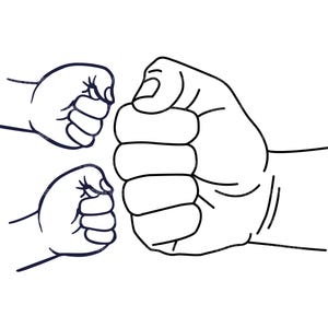 Fist Bump svg, Vater Baby Fist Bump Png, 2 Kinder, Zwillinge, Vatertag, Papa Leben, Daddy. Vektor-Schnittdatei Cricut, Silhouette, Pdf Dxf.