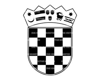 Croatia Coat of Arms Svg Png Dxf. Vector Cut file for Cricut, Silhouette.