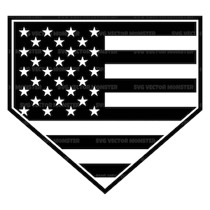 Home Plate Svg, American Flag Svg, Baseball Svg, Softball Svg, Home Run, Diamond Field. Vector Cut file Cricut, Silhouette, Pdf Png Dxf.