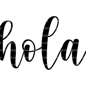 Hola Svg, Hallo Svg, Welkomstbord, Spaans deurmatteken. Vector Cut bestand Cricut, Silhouet, Pdf Png Eps Dxf, Sticker, Sticker, Vinyl, Pin.