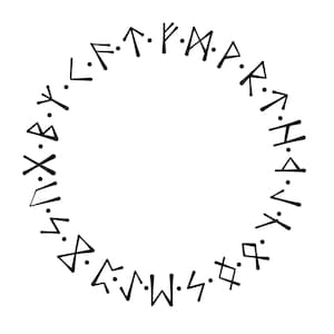 Nordic Runes Svg, Viking Runes Circle Frame, Valhalla Runic, Nordic Alphabet. Vector Cut file Cricut, Silhouette, Pdf Png Dxf.