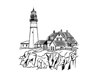 Portland Headlight Svg Png Dxf Pdf, Vector Cut File (Digital Download)