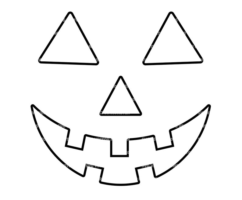 Pumpkin Face Outlined Svg Jack O Lantern Svg Halloween Svg. - Etsy