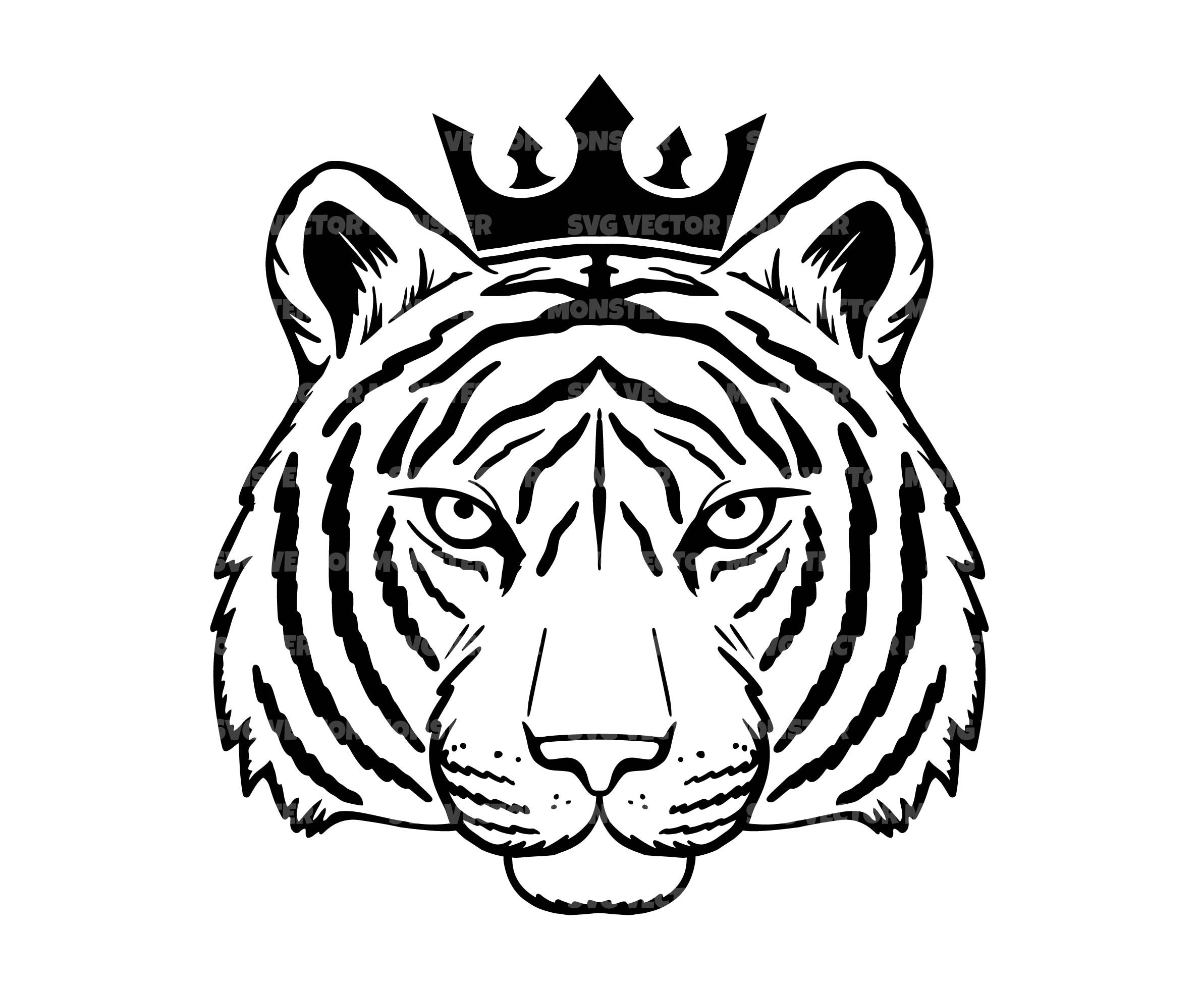 Correctamente distorsionar Extranjero Crowned Tiger Head Svg Tiger With Crown Svg. Vector Cut File - Etsy