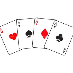 Cartas de jogar Svg, Ases Svg, Paus, Espadas, Copas, Ouros. Arquivo de corte vetorial para Cricut, Silhueta, Pdf Png Dxf, Decalque, Adesivo, Vinil.
