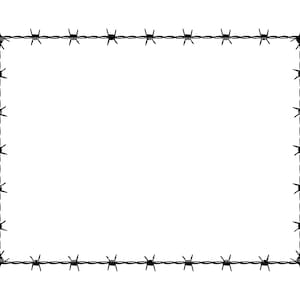 Cadre rectangulaire en fil de fer barbelé SVG, couronne de fil de fer barbelé SVG, clôture SVG. Fichier de coupe vectorielle Cricut, Silhouette, Pdf Png Eps Dxf, Décalcomanie, Autocollant, Épingle.