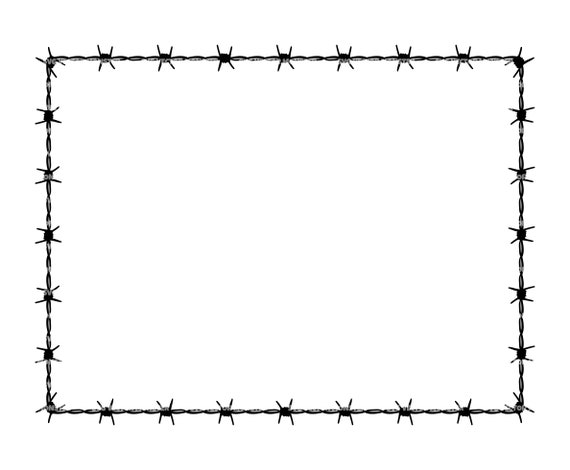 Barbed Wire Rectangle Frame Svg Barb Wire Wreath Svg Fence - Etsy