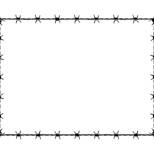 Barbed Wire Rectangle Frame Svg, Barb Wire Wreath Svg, Fence Svg. Vector Cut file Cricut, Silhouette, Pdf Png Eps Dxf, Decal, Sticker, Pin.