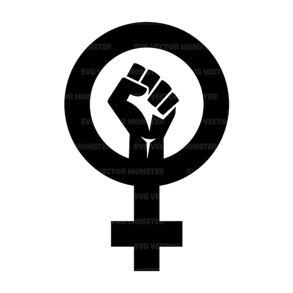 Raised Fist Svg, Female Symbol Svg, Strong Women, Feminist Flag, Girl Power, Women Rights. Vector Cut file Cricut, Silhouette, Pdf Png Dxf.