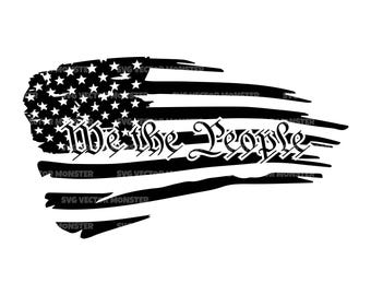 Wij het volk Svg, Amerikaanse grondwet vlag png, 4 juli, Amerikaanse vlag Svg, vlag van de VS. Vector gesneden bestand Cricut, silhouet, pdf, png dxf.