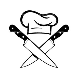 Chef Hat Svg, Cook Svg, Mes Svg, Chef Hat Svg Vector Cut bestand voor Cricut, Silhouet, Pdf Png Eps Dxf, Sticker, Sticker, Vinyl, Pin