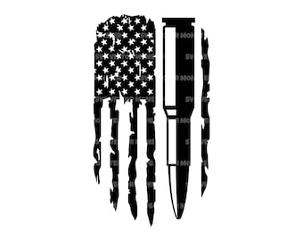 Bullet American Flag Svg, Ammo Svg. Vector Cut file Cricut, Silhouette, Pdf Png Dxf.