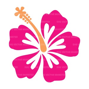 Hibiscus Svg, Tropical Flower Svg, Floral Svg, Hawaiian Svg. Vector Cut file Cricut, Silhouette, Pdf Png Eps Dxf, Decal, Sticker, Vinyl.