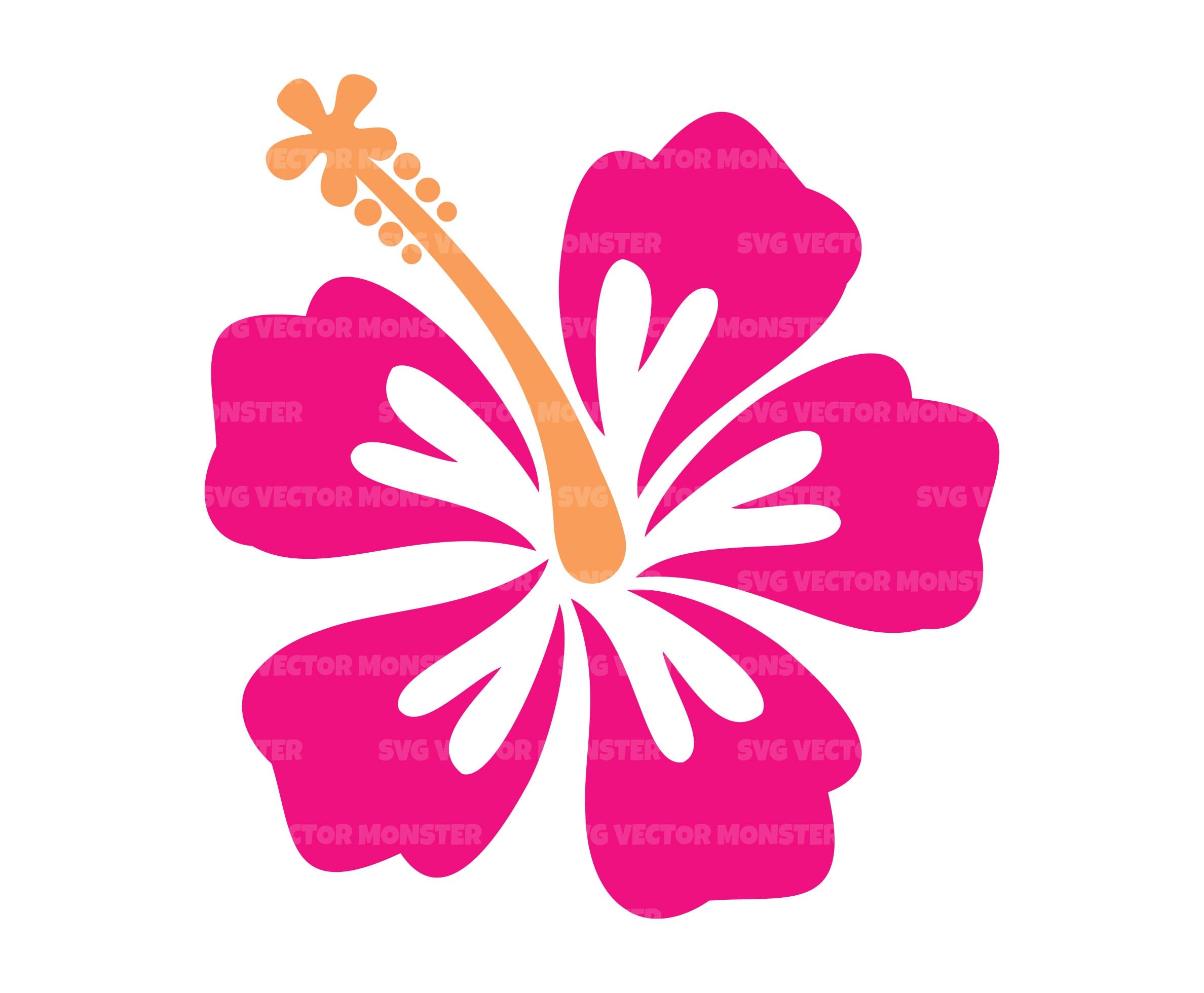Hibiscus Svg, Tropical Flower Svg, Floral Svg, Hawaiian Svg. Vector Cut ...