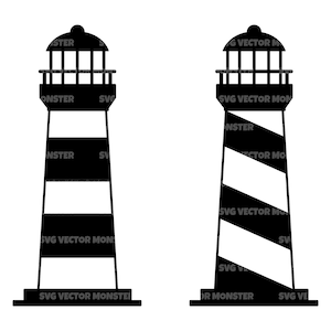 Lighthouse Svg. Vector Cut file for Cricut, Silhouette, Pdf Png Eps Dxf, Stencil, Decal, Sticker, Vinyl, Pin.