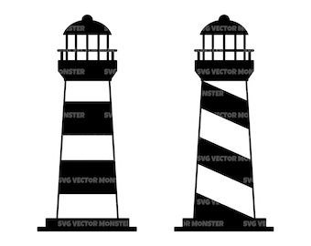 Lighthouse Svg. Vector Cut file for Cricut, Silhouette, Pdf Png Eps Dxf, Stencil, Decal, Sticker, Vinyl, Pin.