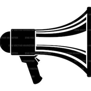 Megaphone Svg, Megaphone Png, Bullhorn Svg. Vector Cut file Cricut, Silhouette, Pdf Png Dxf.