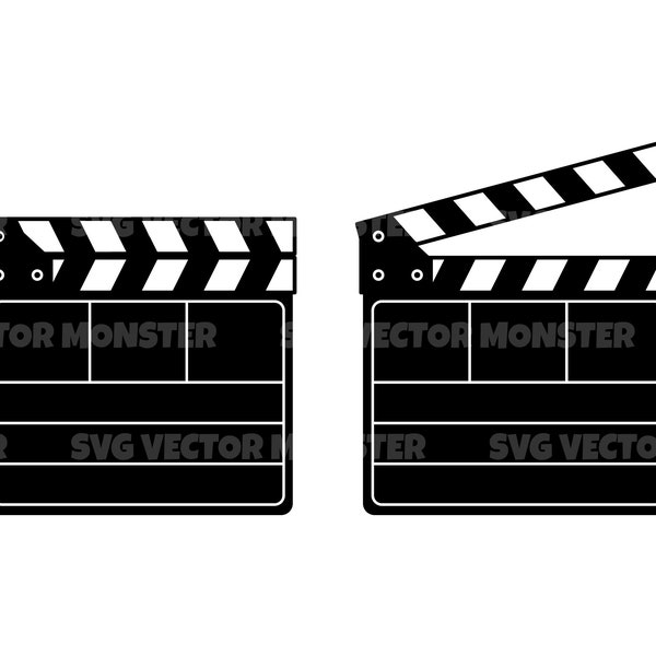 Movie Scene Clapperboard Svg. Vector Cut file for Cricut, Silhouette, Pdf Png Eps Dxf, Decal, Sticker, Vinyl, Pin