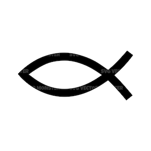 Christlicher Fisch SVG, Jesus Fisch SVG, Gott Fisch SVG Vektor geschnitten Datei für Silhouette, Cricut, Pdf Eps Png Dxf, Schablone, Aufkleber, Pin, Sticker