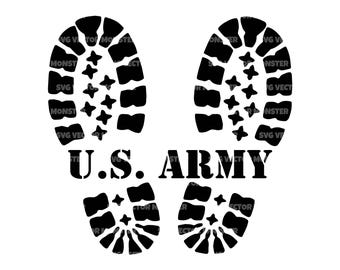 US Army Boot Print Svg Png, Vector Cut file Cricut, Silhouette, Pdf Png Dxf.