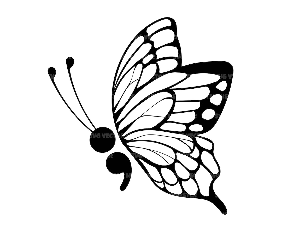 Semicolon Butterfly Svg, Mental Health Awareness, Suicide Prevention ...