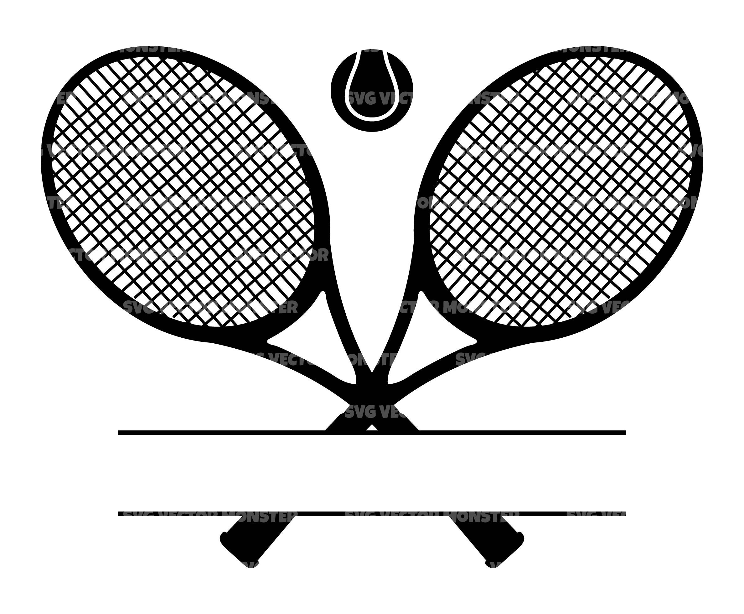 Crossed Tennis Racket Monogram Svg Tennis Ball Svg Split Etsy Australia