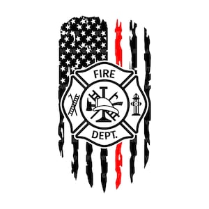 Thin Red Line Flag Svg, Fire Department Svg, Firefighter Svg, Fireman Svg. Cut file Cricut, Silhouette, Pdf Png Dxf, Vector, Sticker.
