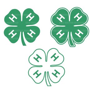 4H klaver Svg, 4-H klaver Png, groene klavertje vier Svg, Shamrock Svg. Vector gesneden bestand Cricut, silhouet, pdf, png dxf.