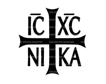 IC XC NIKA Orthodox Christian Cross Svg Png Dxf: Jesus Conquers Clipart (Digital Download)
