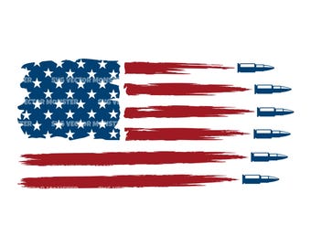 Bullet American Flag Svg Png Pdf Dxf (Digital Download)
