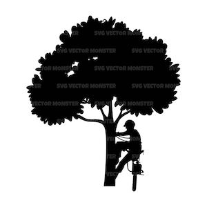 Baum Baumpfleger zwart, Baumpfleger Png, Baumpfleger zwar, Holzfäller, Holzfäller, Baumschneider. Vektor-Schnittdatei Cricut, Silhouette, Pdf Png Dxf.