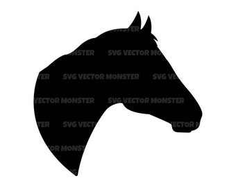 Horse Head Svg, Horse Svg, Stallion Svg, Horse Lover. Vector Cut file for Cricut, Silhouette, Pdf Png Eps Dxf, Decal, Sticker, Vinyl, Pin.