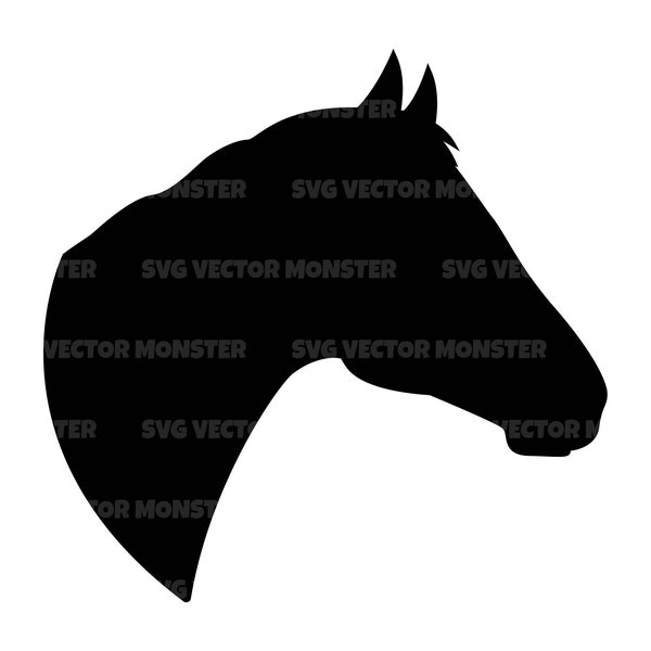 Horse Head Svg, Horse Svg, Stallion Svg, Horse Lover. Vector Cut file for Cricut, Silhouette, Pdf Png Eps Dxf, Decal, Sticker, Vinyl, Pin.