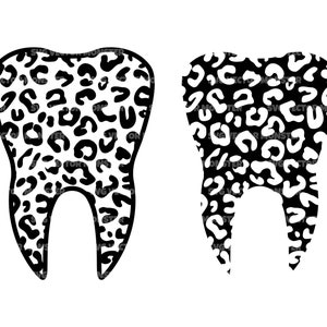 Dent de léopard SVG, Dents SVG, Dentiste SVG. SVG dentaire, Cheetah Print. Fichier de coupe vectorielle Cricut, Silhouette, Pdf Png Dxf, Décalcomanie, Autocollant.