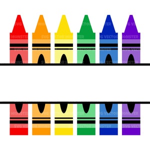 Monograma Svg de Crayons, Monograma Svg do Professor, Conjunto de Giz de Cera, Svg de Volta às Aulas, Jardim de Infância. Arquivo de corte vetorial Cricut, Silhouette, Pdf Png Dxf.