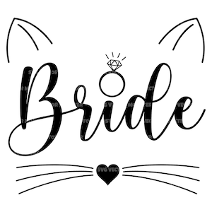 Novia Svg, Cara de Gato Svg, Me estoy poniendo maullido Svg. Archivo de corte vectorial para Cricut, Silueta, Pdf Png Eps Dxf, Calcomanía, Pegatina, Vinilo, Pin