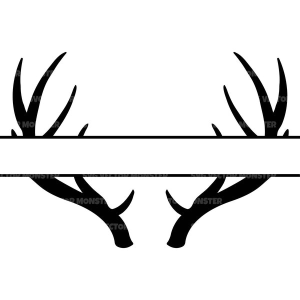 Antler Monogram Svg, Deer Antlers Svg, Split Name Frame Svg. Vector Cut file Cricut, Silhouette, Pdf Png Eps Dxf, Decal, Sticker, Vinyl, Pin