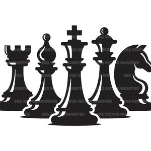 Chess Pieces Svg, Chess Png, Chess Clipart. Vector Cut file Cricut, Silhouette, Pdf Png Dxf.