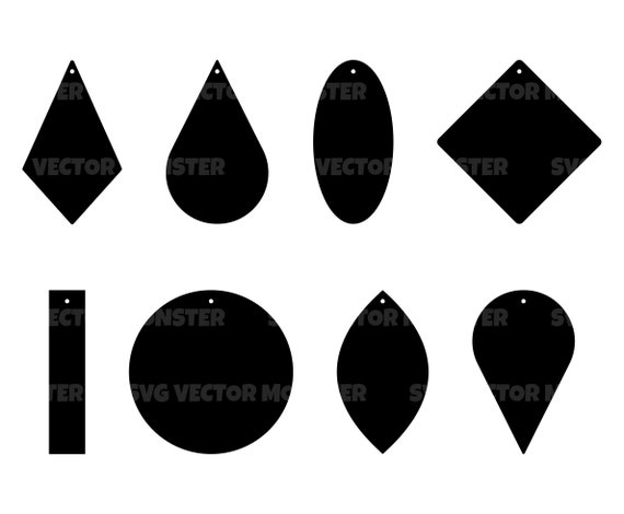 Earrings Svg Bundle, Earring Templates Svg. Vector Cut file for Cricut, Silhouette, Pdf Png Eps Dxf, Decal, Sticker, Vinyl, Pin