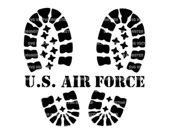 US Air Force Boot Print Svg Png, Vector Cut file Cricut, Silhouette, Pdf Png Dxf.