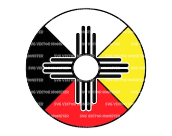 Indigenous Medicine Wheel Svg Png Dxf, Wheel Of Life, New Mexixo Zia Sun, Native America. Vector Cut file Cricut,