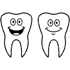 Dent souriante SVG, Dent avec visage SVG, Dentiste SVG. SVG dentaire. Fichier de coupe vectorielle Cricut, Silhouette, Pdf Png Eps Dxf, Décalcomanie, Autocollant.