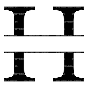 Großbuchstabe H Split Monogramm SVG, Alphabet Split Namen Rahmen, Split Schrift Monogramm. Vektor Cut Datei Cricut, Silhouette, Pdf Png Eps Dxf.