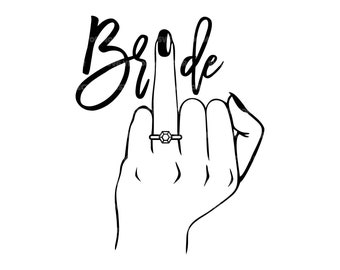 Bride Finger Svg, Bride Png, Wedding Ring Finger, Bride Tribe, Bachelorette Party. Vector Cut file Cricut, Silhouette, Pdf Png Dxf, Sticker.