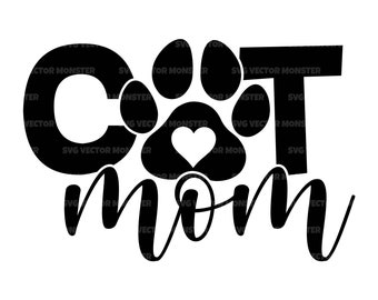Cat Mom Svg, Cat Mama Png, Cat Mother Svg, Rescue Mom Svg, Cat Girl T-shirt. Cut File Cricut, Silhouette, Pdf Png Dxf, Vector.