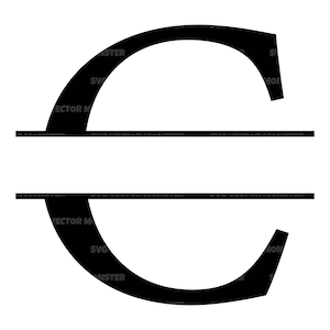 Lettre C majuscule Split Monogram Svg, Alphabet Split Name Frame, Split Font Monogram. Fichier de coupe vectorielle Cricut, Silhouette, Pdf Png Eps Dxf.