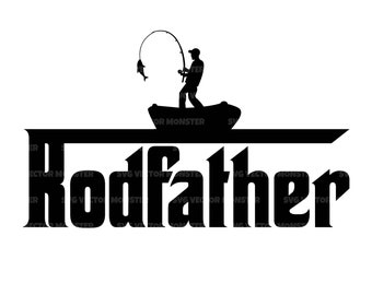 Rodfather Svg, Bass Fishing Svg, Fisherman Svg, Fishing Dad, Father's Day. Vector Cut file Cricut, Silhouette, Pdf Png Dxf.