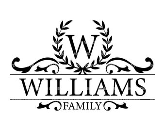 Nom de famille personnalisé Svg, nom de famille monogramme Svg, nom de famille personnalisé Svg. Couper le fichier Cricut, Silhouette, Pdf Png Eps Dxf