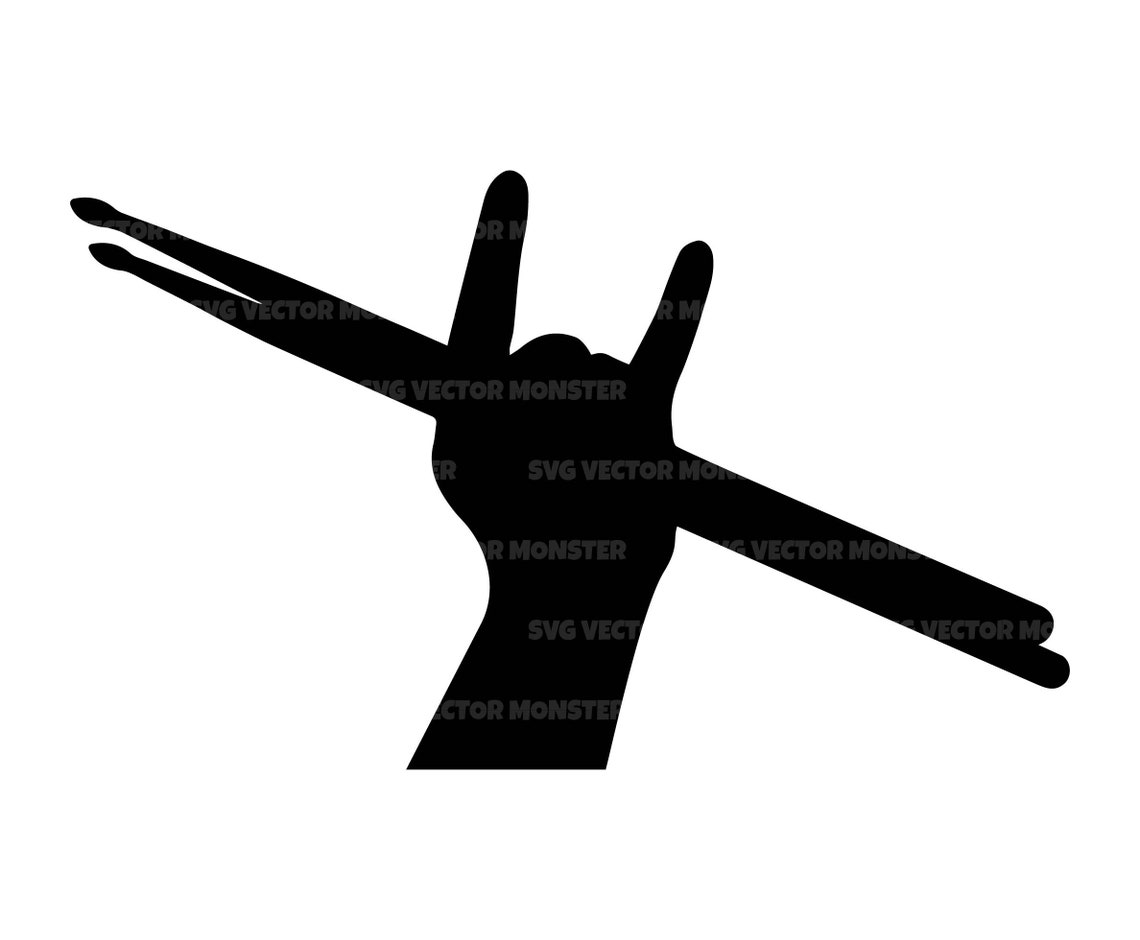 Drummer Svg Devil Rock Horns Svg Drumsticks Svg. Vector Cut Etsy