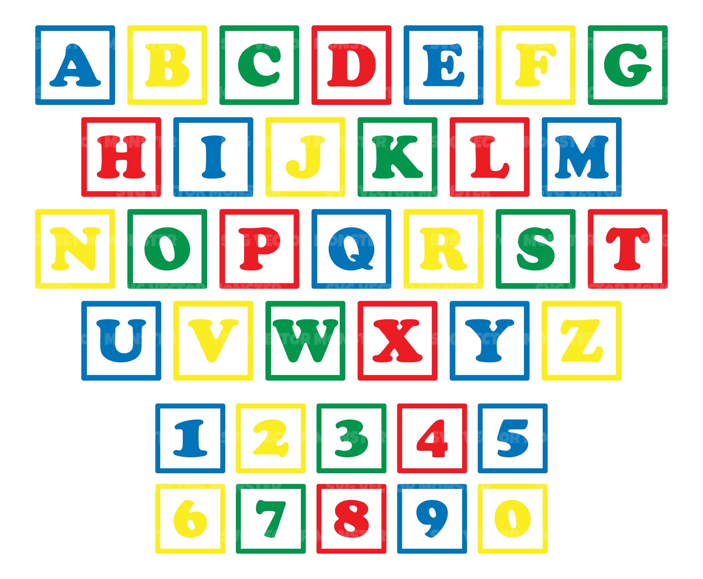 Alphabet Blocks Vector Art & Graphics